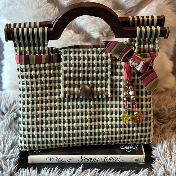Woven plastic Handbag - Picture 2 of 5